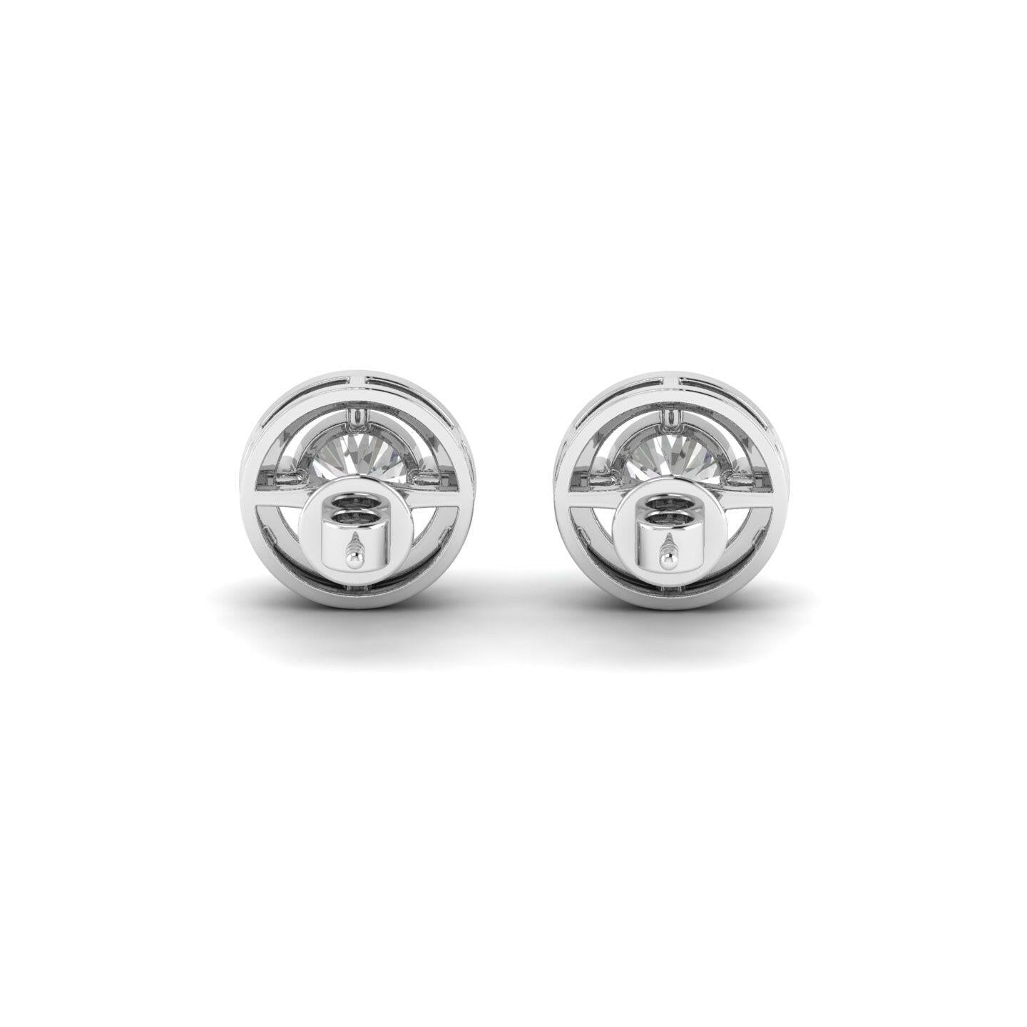 14K Gold Studded Tw 2.528 E Color VS1 Clarity Carat Lab Grown Diamond Studs.